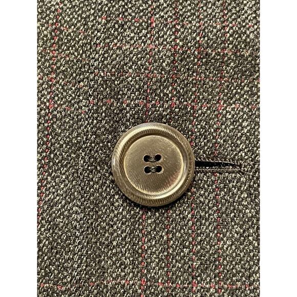 Vintage Hickey Freeman Asheville Wool Over Coat Car Trench Gray Windowpane - Picture 10 of 14